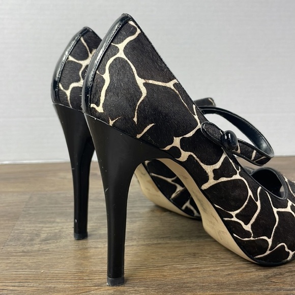 Nine West Women’s NW Luminous Animal Print Open Toe Heels, Calf Hair, size 7.5 - Picture 4 of 10